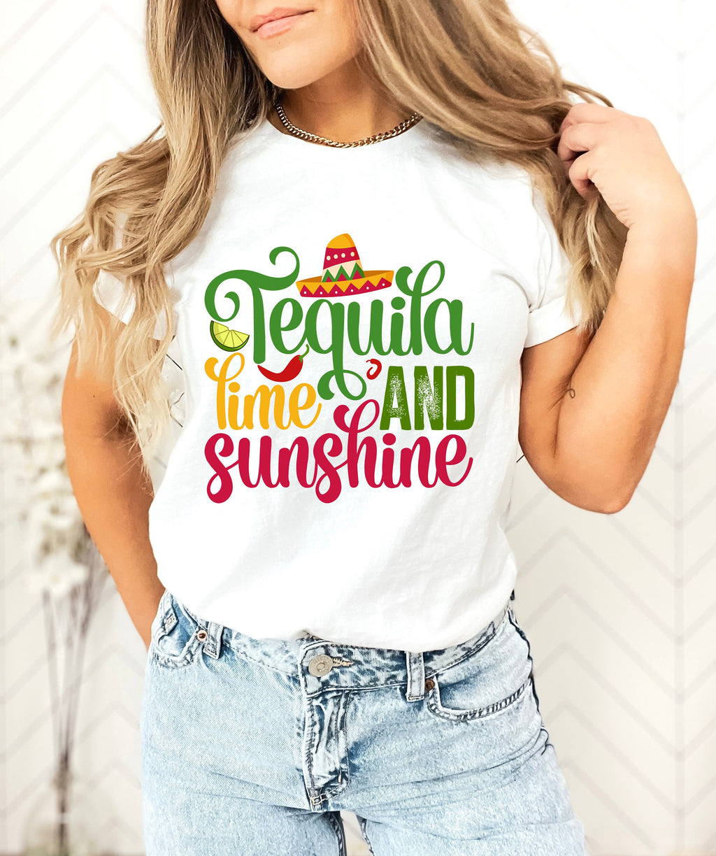 Tequila Lime & Sunshine Shirt: Funny Cinco De Mayo Fiesta Tee