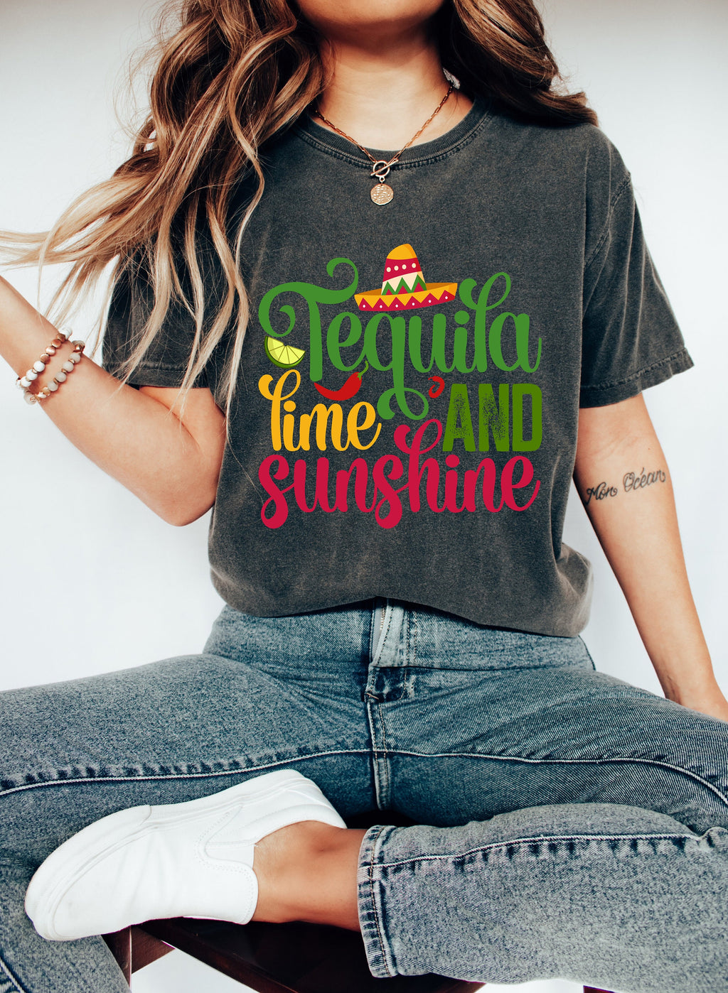 Tequila Lime & Sunshine Shirt: Funny Cinco De Mayo Fiesta Tee