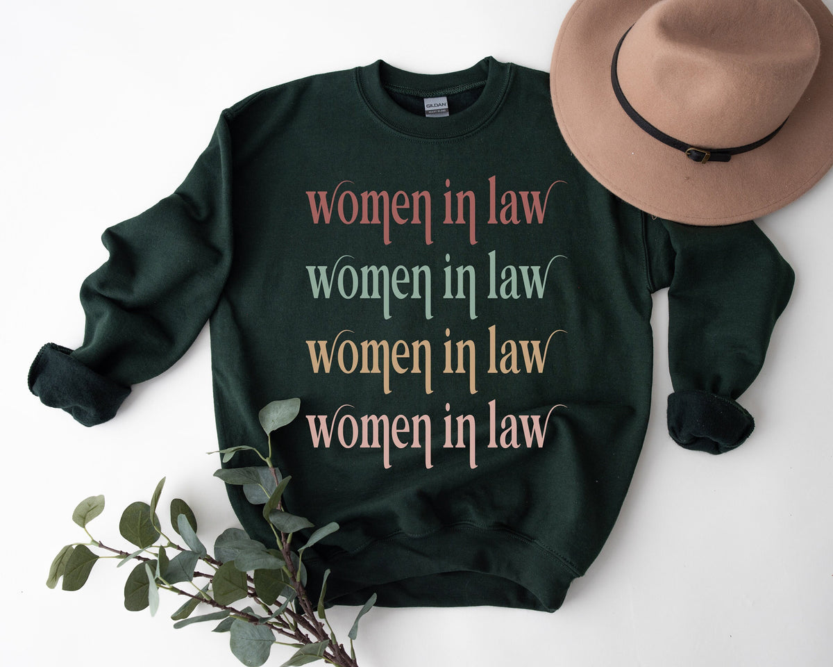 Retro Women in Law Sweatshirt: Law Student Crewneck