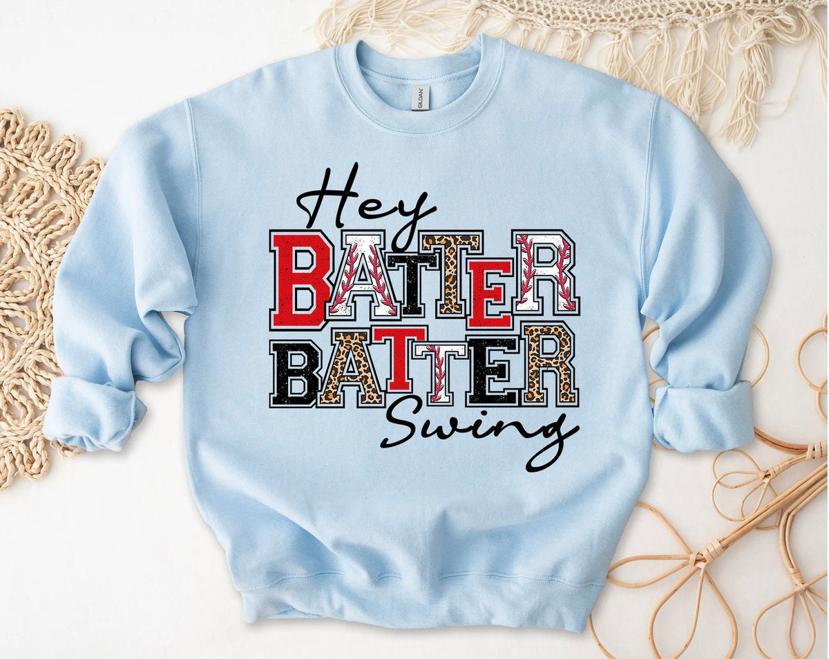 Hey Batter Batter Swing Tee - Baseball Mom Shirt