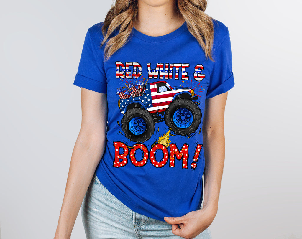 Red White Boom 4th of July Shirt: Stars & Stripes USA Tee