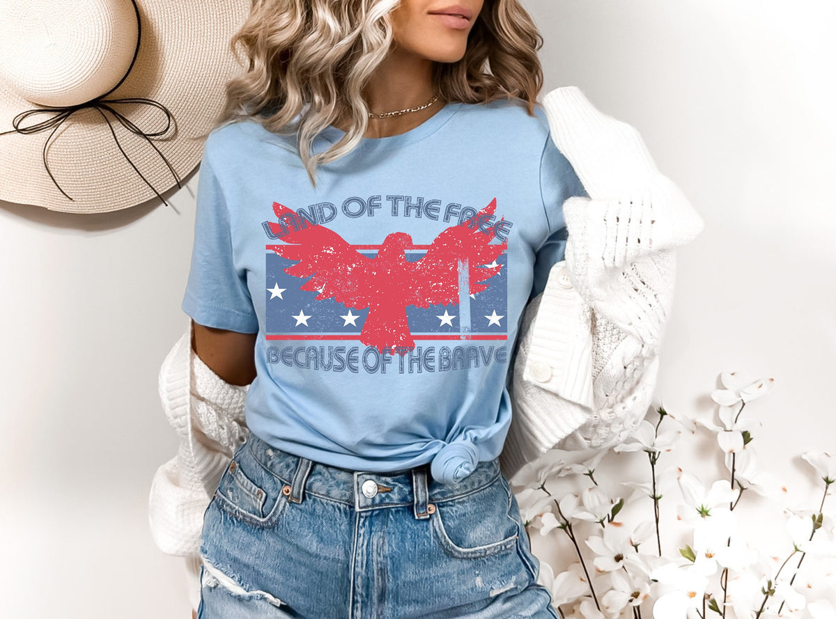 Retro Patriotic Shirt: Land of the Free, Vintage 4th of July