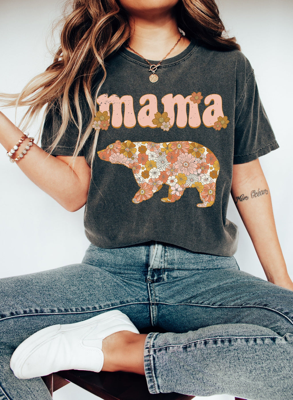 Floral Mama Bear T-Shirt: Mom Life Shirt