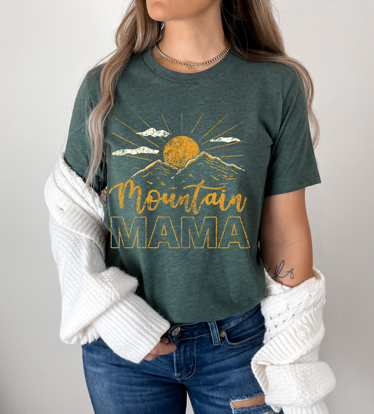 Custom Mountain Mama Shirt: 70s Style Camping Tee