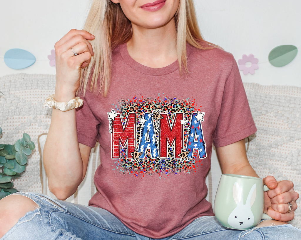 Leopard Mama and Mini 4th of July Shirts: Patriotic Family Tees