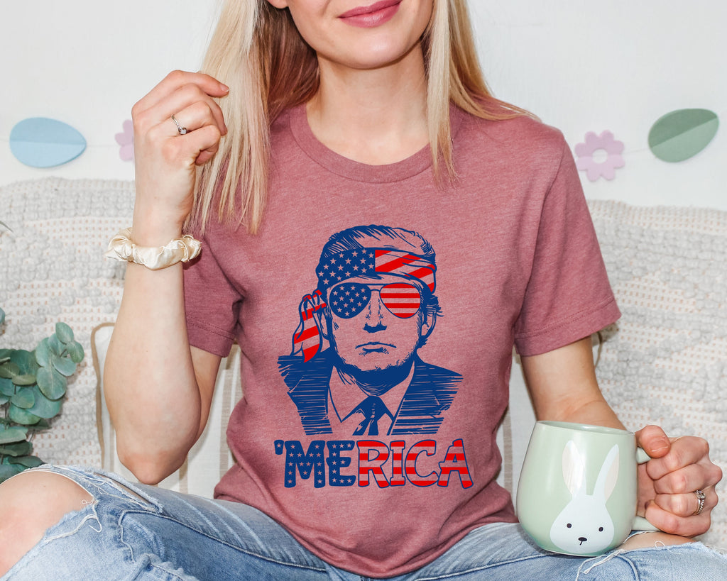 Trump 'Merica 4th of July Shirt: Patriotic Tee