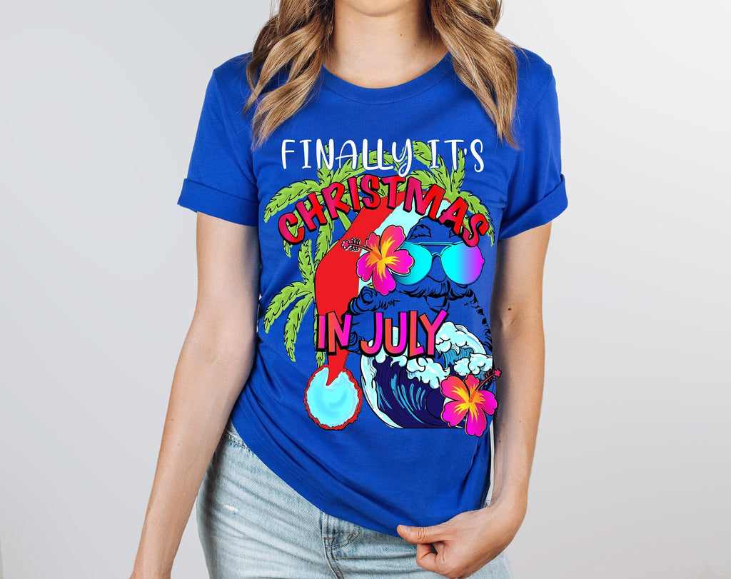 Christmas in July Shirt: Tropical Santa Beach Holiday