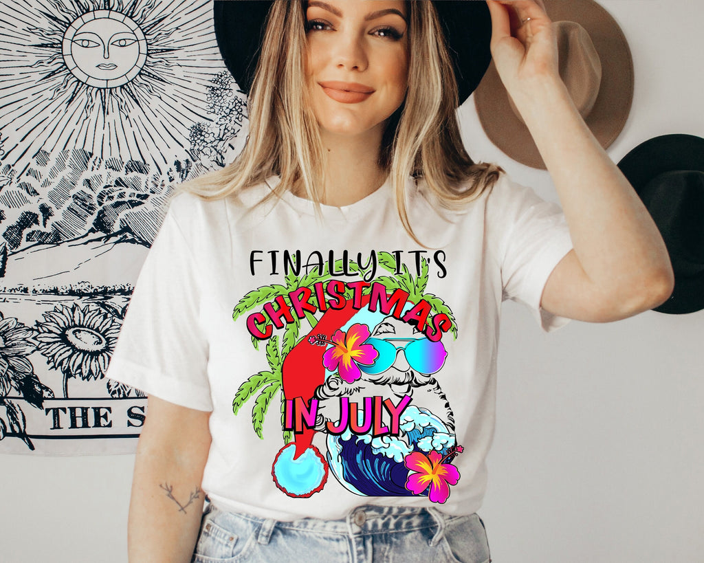 Christmas in July Shirt: Tropical Santa Beach Holiday