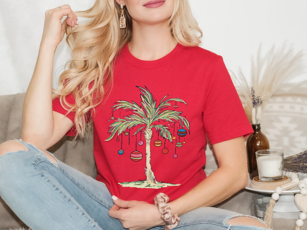 Custom Christmas in July T-Shirt: Tropical Santa Aloha Beach Tee