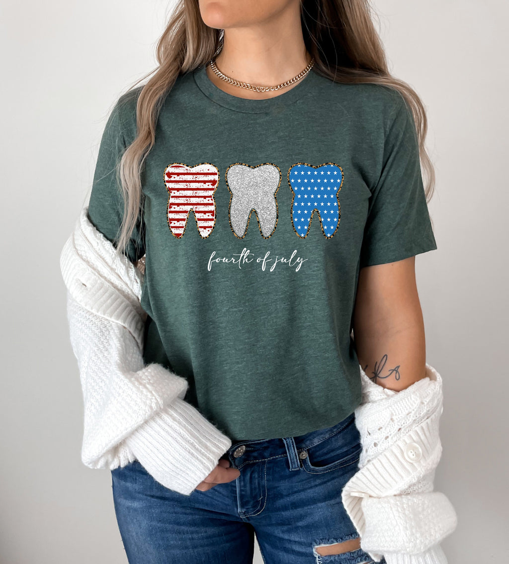 4th of July Dentist T-Shirt: Patriotic Dental Squad Tee