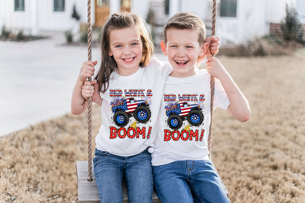 Red White Boom 4th of July Shirt: Stars & Stripes USA Tee