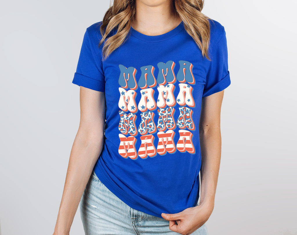 Retro American Mama 4th of July Shirt