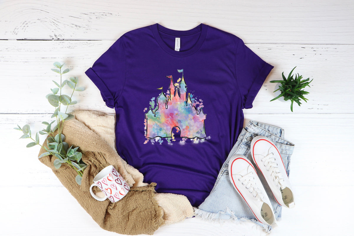 Watercolor Castle Shirt, Magical Vacation Tee, Animal kingdom shirt