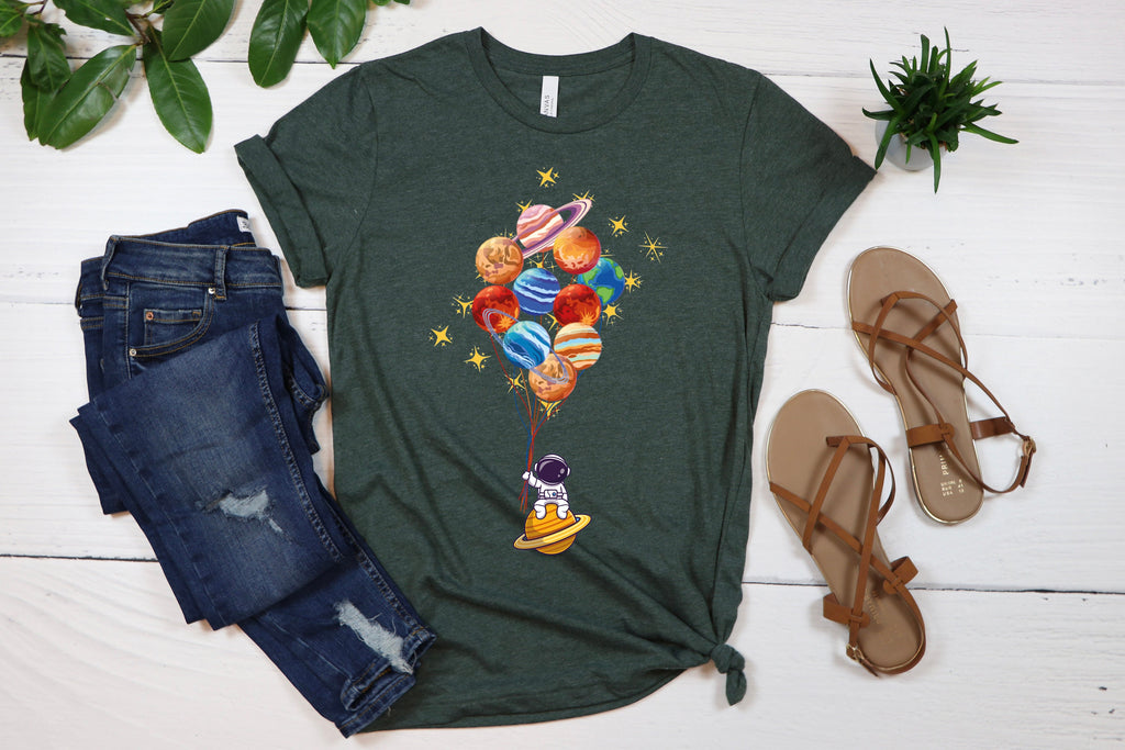Custom Astronaut Planets Shirt: Space Birthday Gift