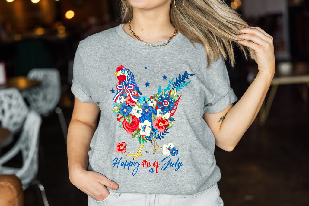 Stars and Stripes Chicken 4th of July Shirt