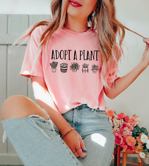 Adopt A Plant T-Shirt: Plant Lover Gift