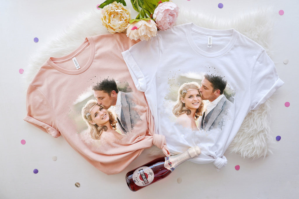 Personalized Watercolor Photo Shirt: Custom Family Picture Tee