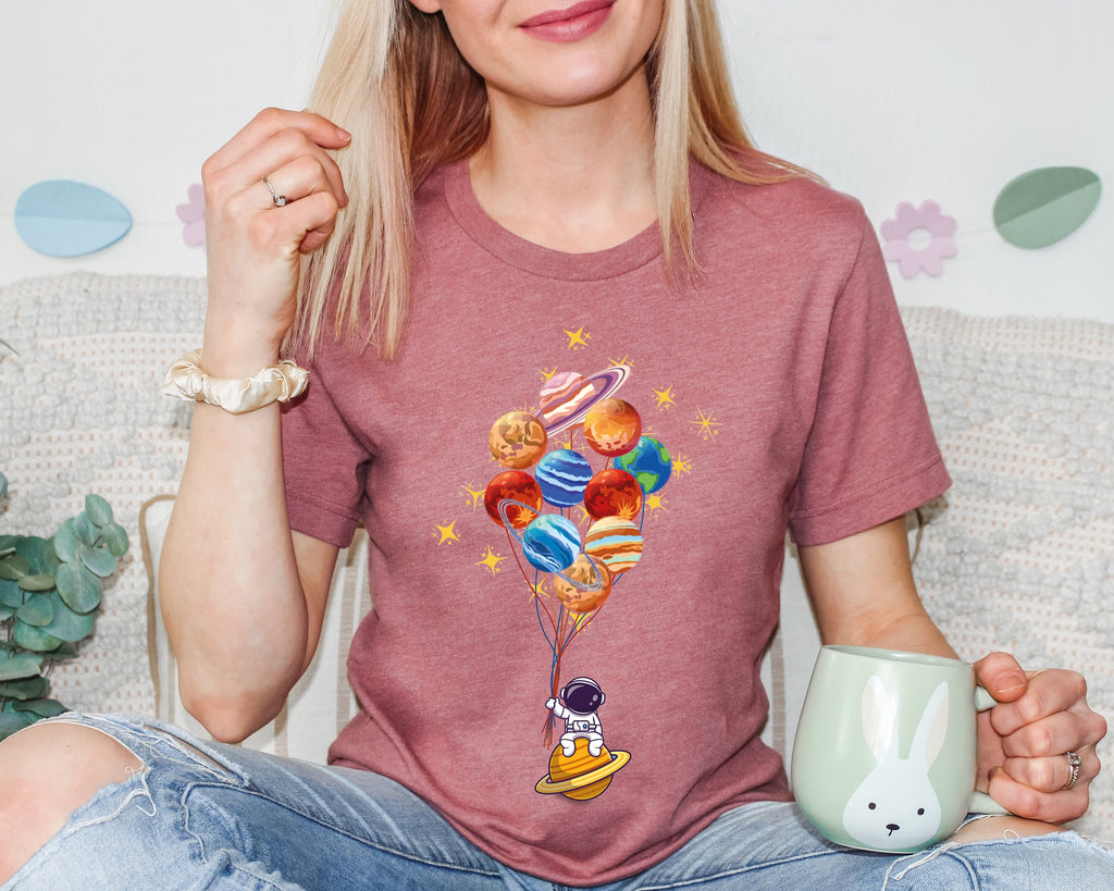 Custom Astronaut Planets Shirt: Space Birthday Gift