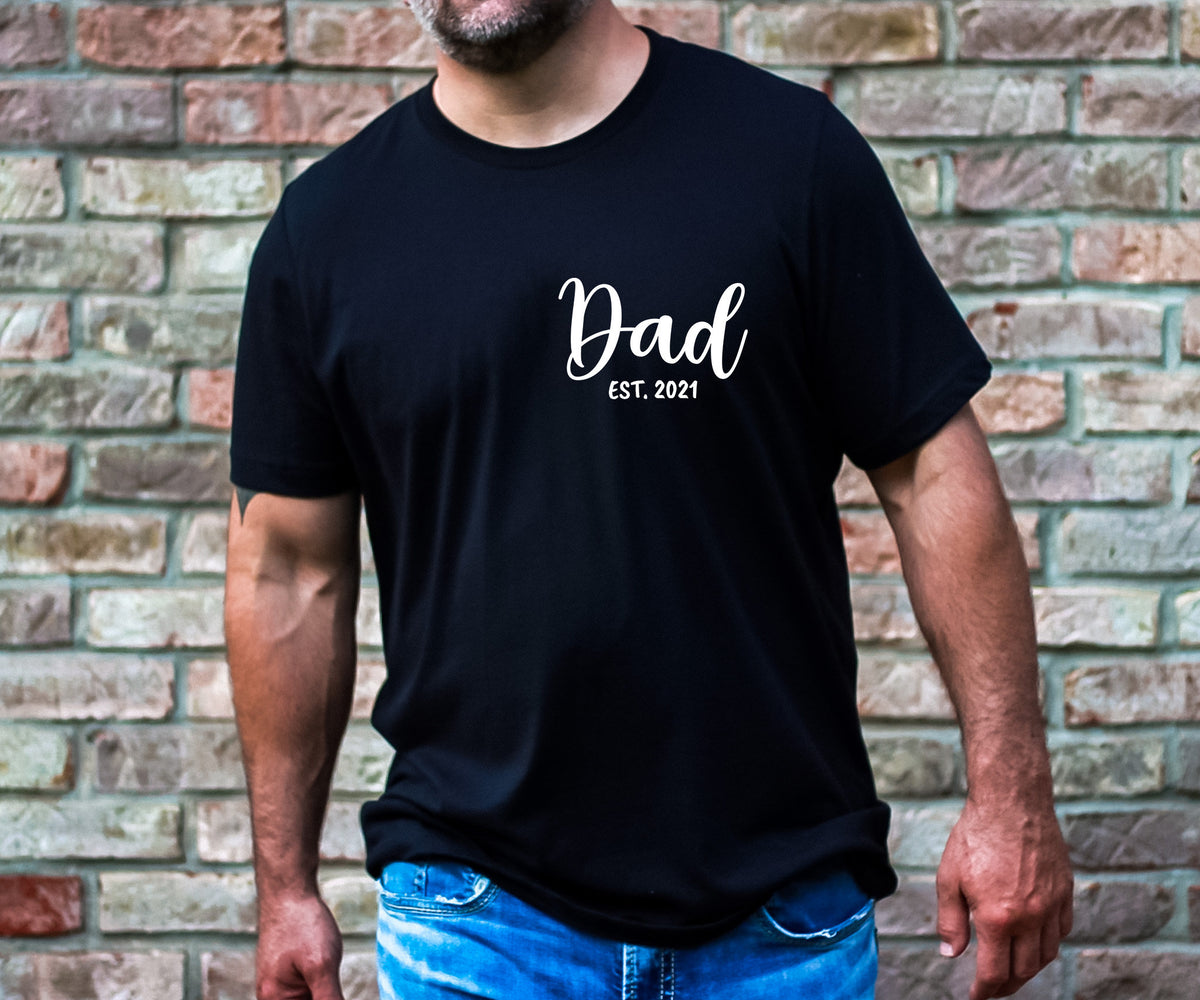 Matching Dad and Mom Est. T-Shirts: New Parent Gift Set