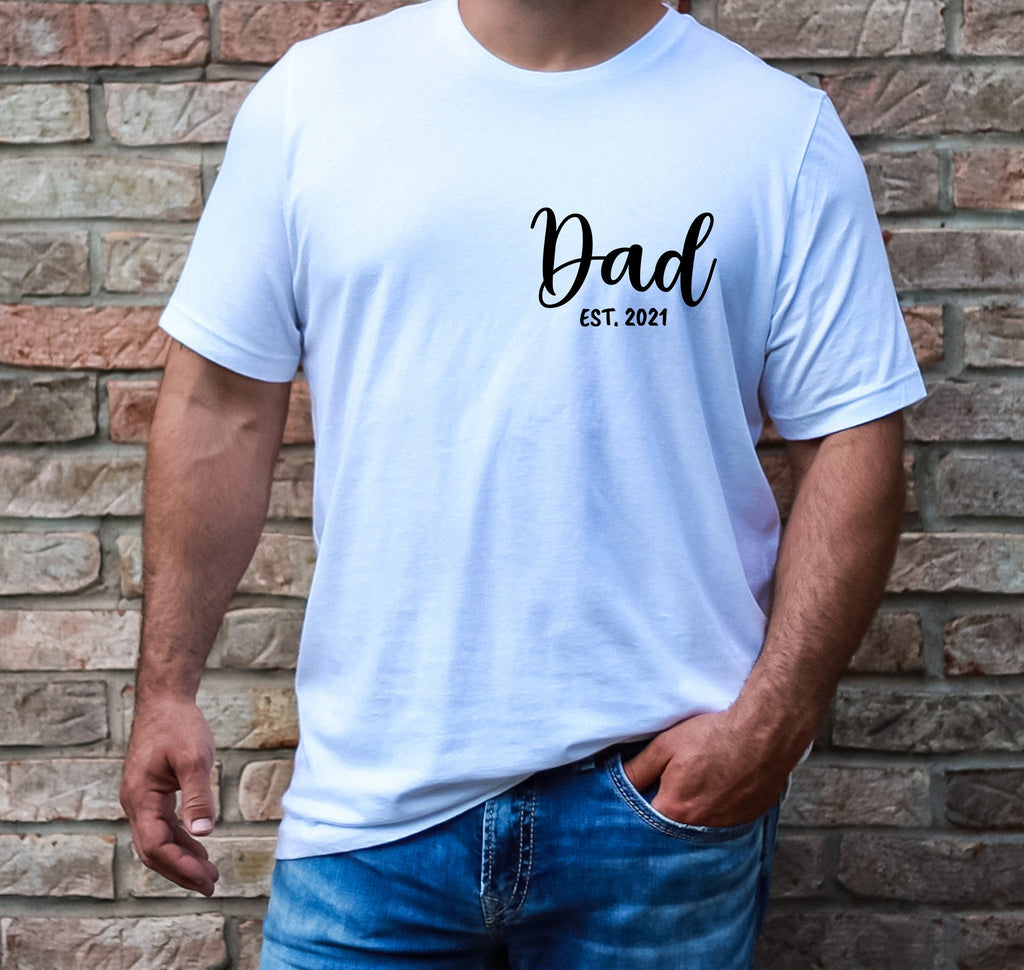 Matching Dad and Mom Est. T-Shirts: New Parent Gift Set