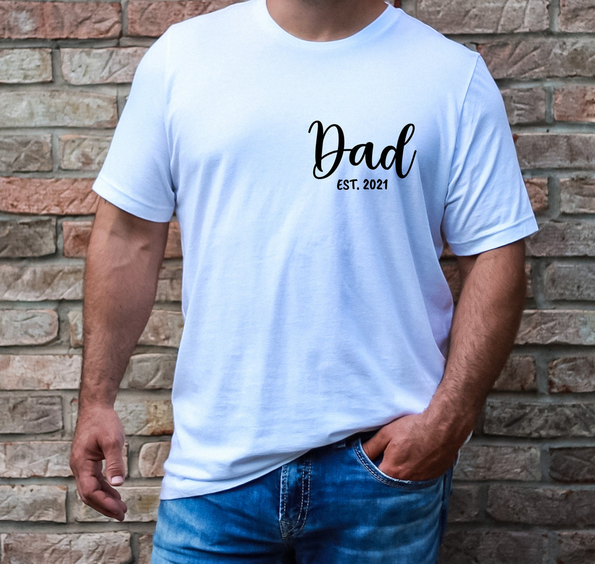 Matching Dad and Mom Est. T-Shirts: New Parent Gift Set