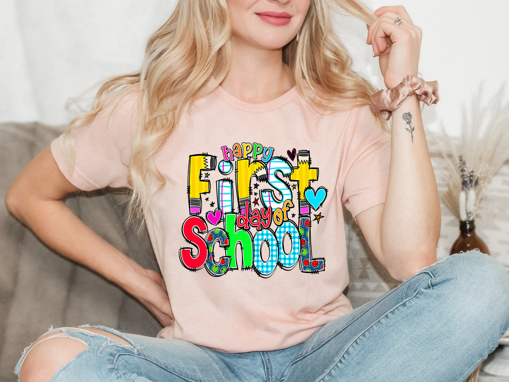 Happy First Day of School T-Shirt: Teacher Back to School Shirt