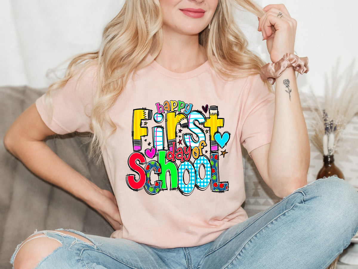 Happy First Day of School T-Shirt: Teacher Back to School Shirt
