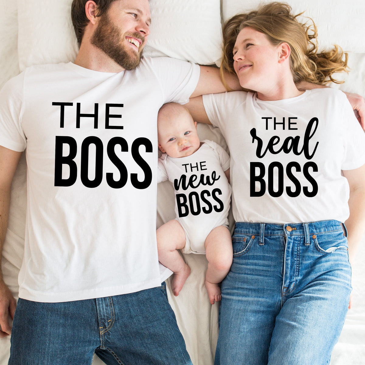 The Boss Matching Family T-Shirt Set, Funny Father's Day Gift
