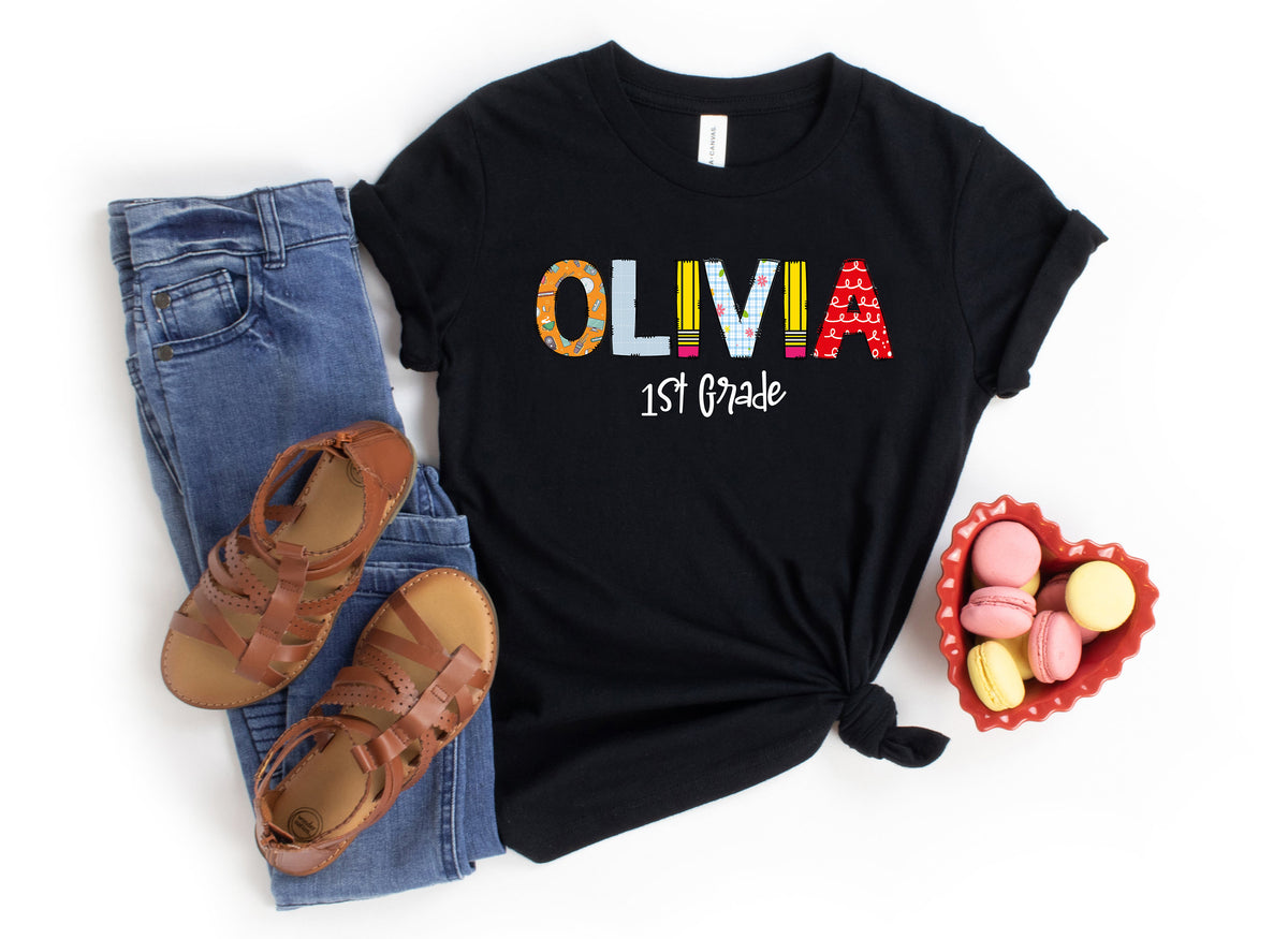 Personalized Back to School Shirt: Kids Name Tee
