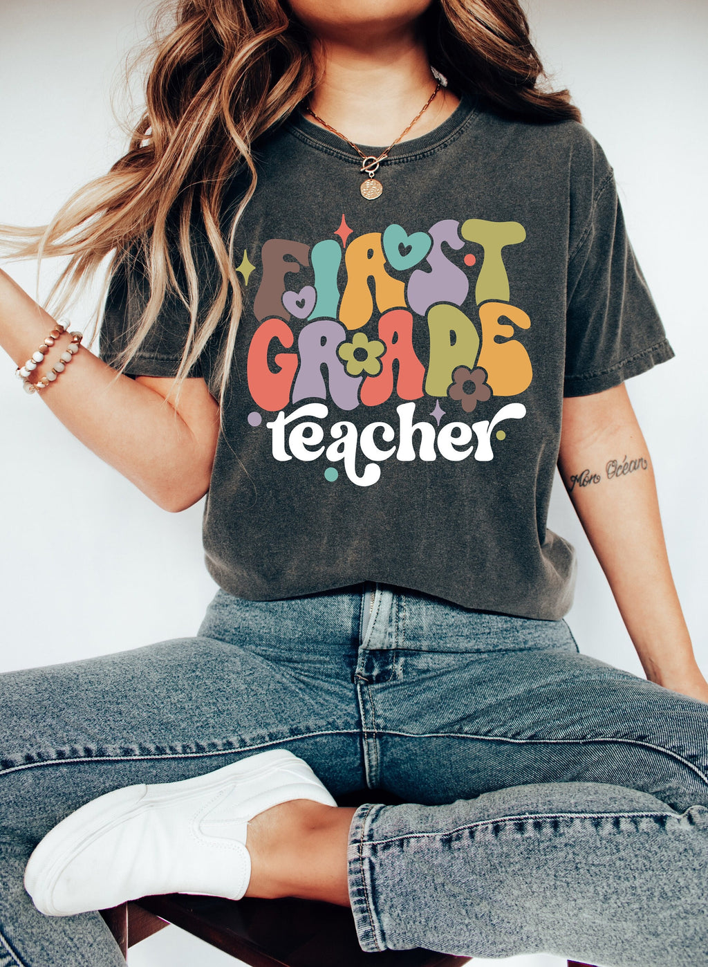 First Grade Teacher Shirt: Retro Back To School Tee
