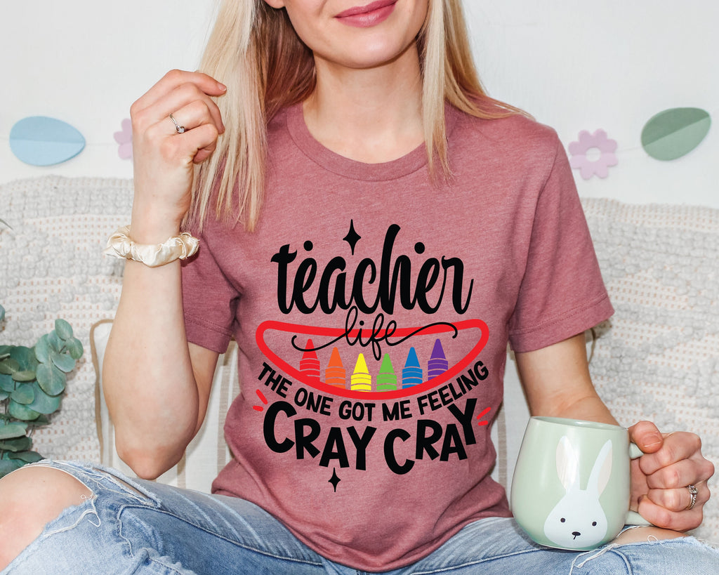 Funny Teacher Crayon T-Shirt: Back to School Gift
