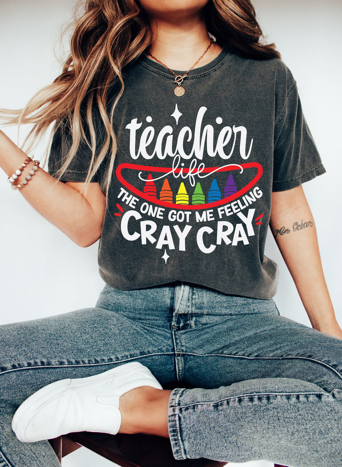 Funny Teacher Crayon T-Shirt: Back to School Gift