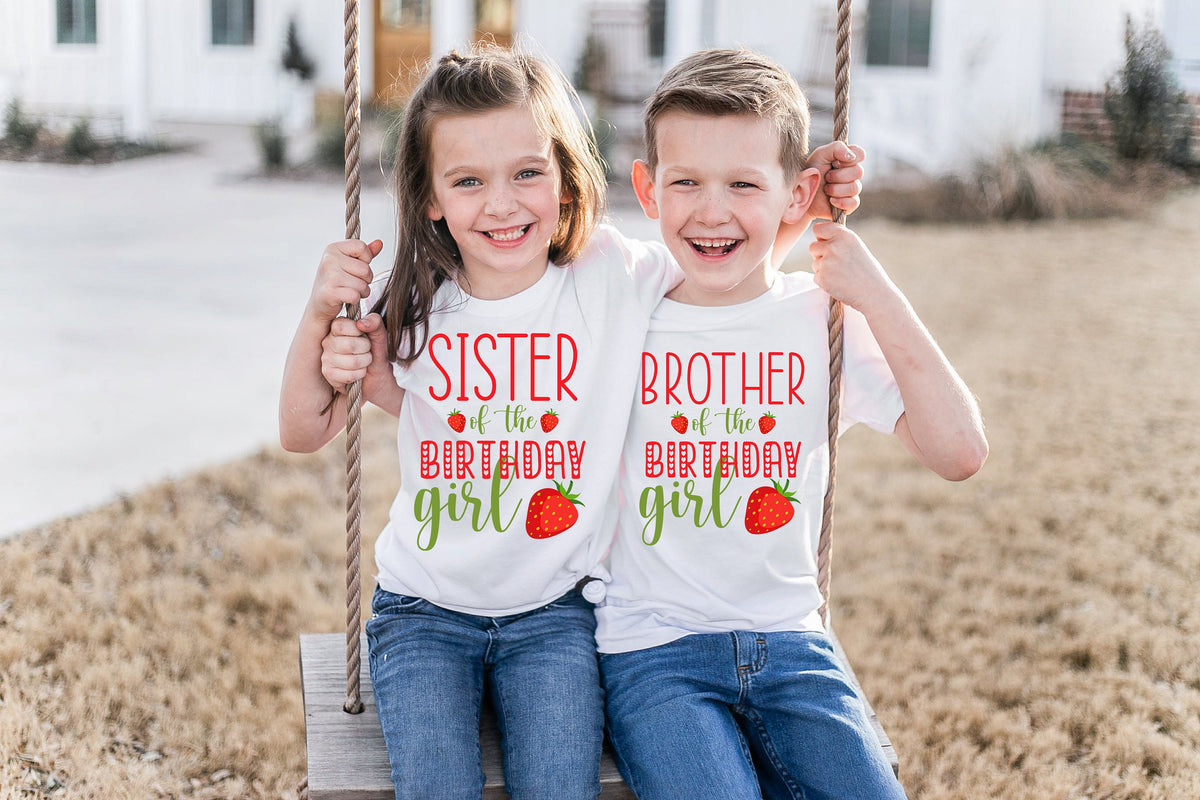 Strawberry Birthday Matching Family Shirts: 1st Birthday Party