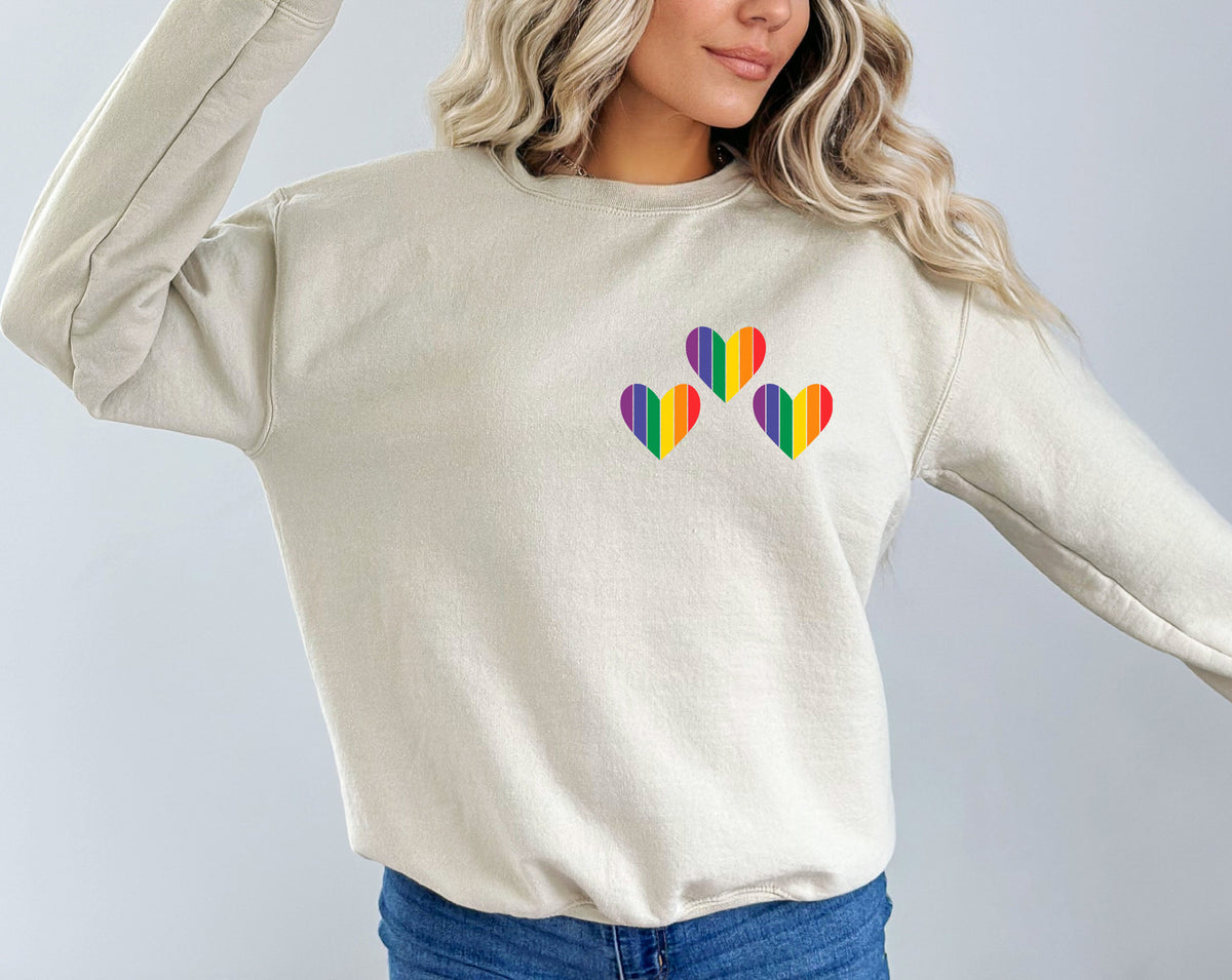 Pride Hearts Shirt: LGBT Rainbow Graphic Tee
