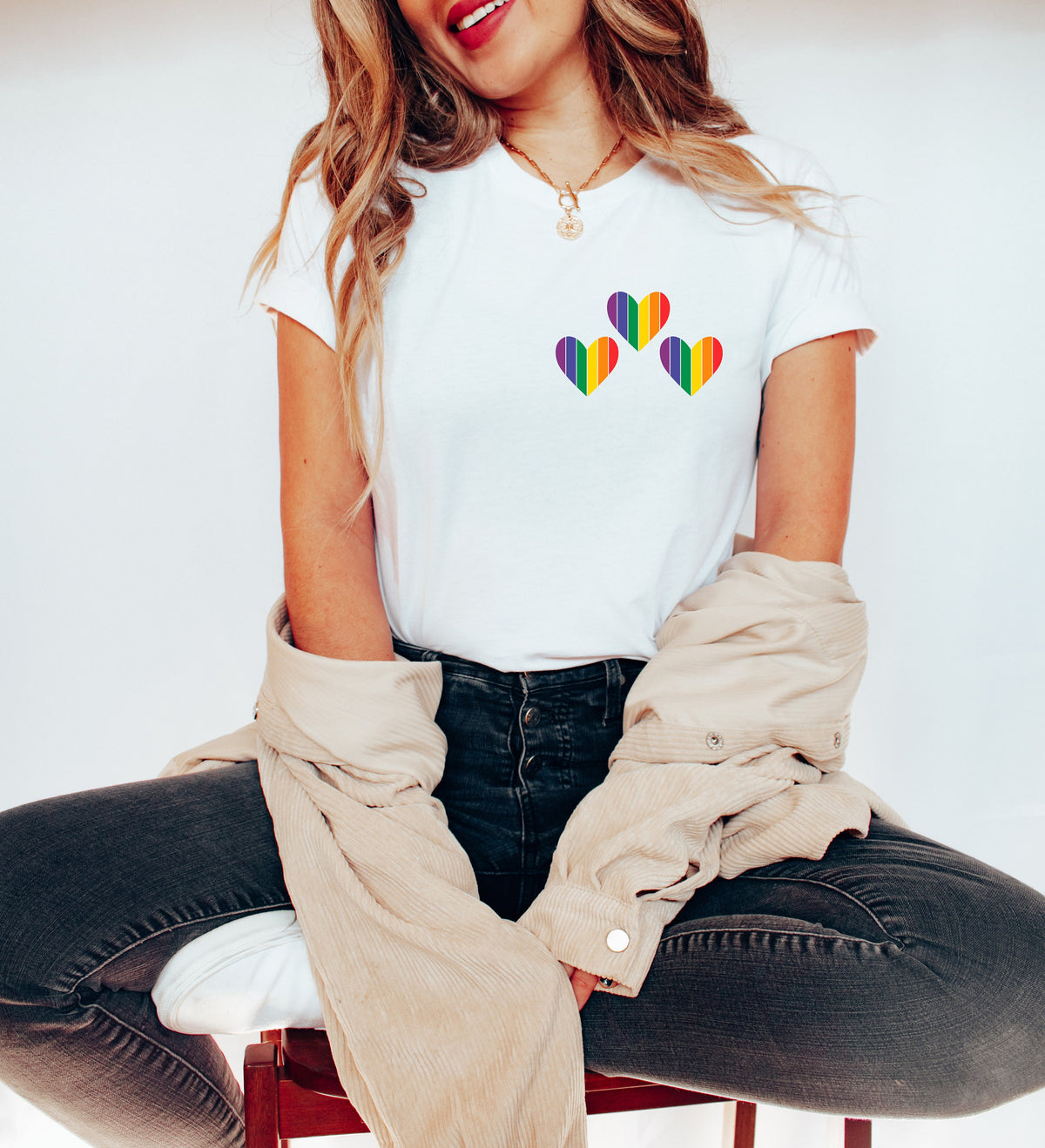Pride Hearts Shirt: LGBT Rainbow Graphic Tee