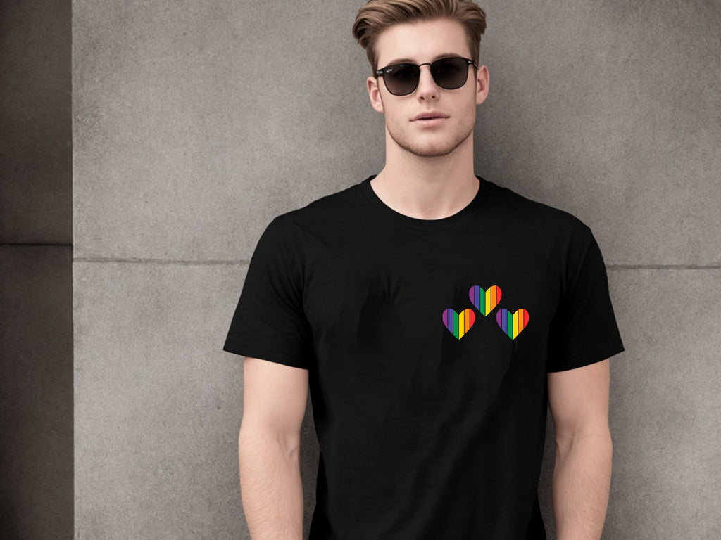 Pride Hearts Shirt: LGBT Rainbow Graphic Tee