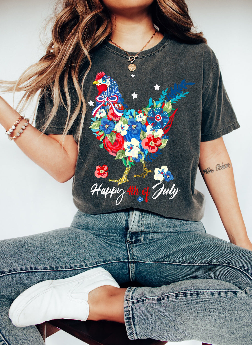 Stars and Stripes Chicken 4th of July Shirt