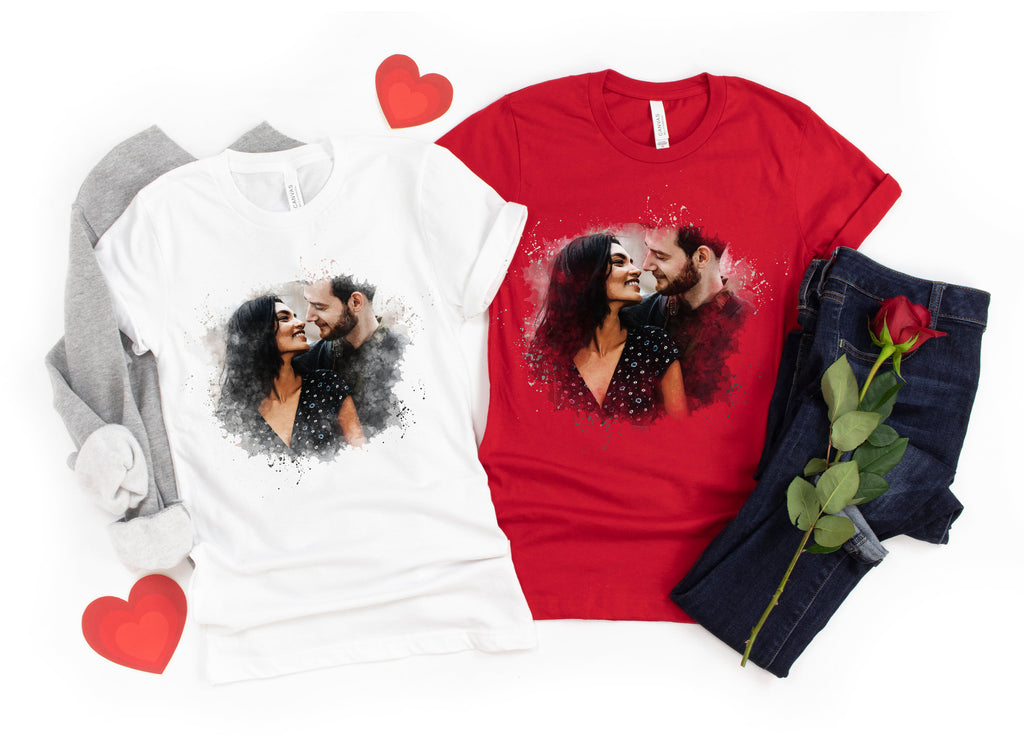 Personalized Watercolor Photo Shirt: Custom Family Picture Tee