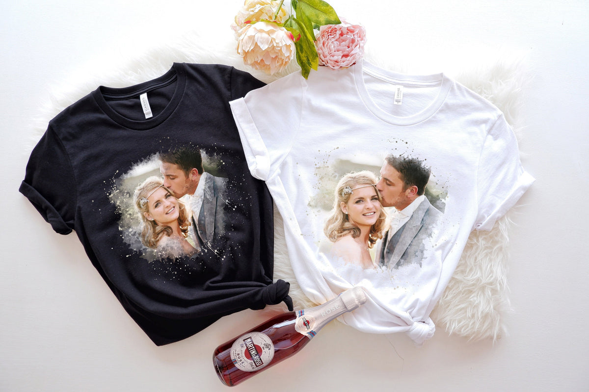 Personalized Watercolor Photo Shirt: Custom Family Picture Tee