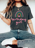 Birthday Girl Rainbow Shirt: Cotton Birthday Party Tee