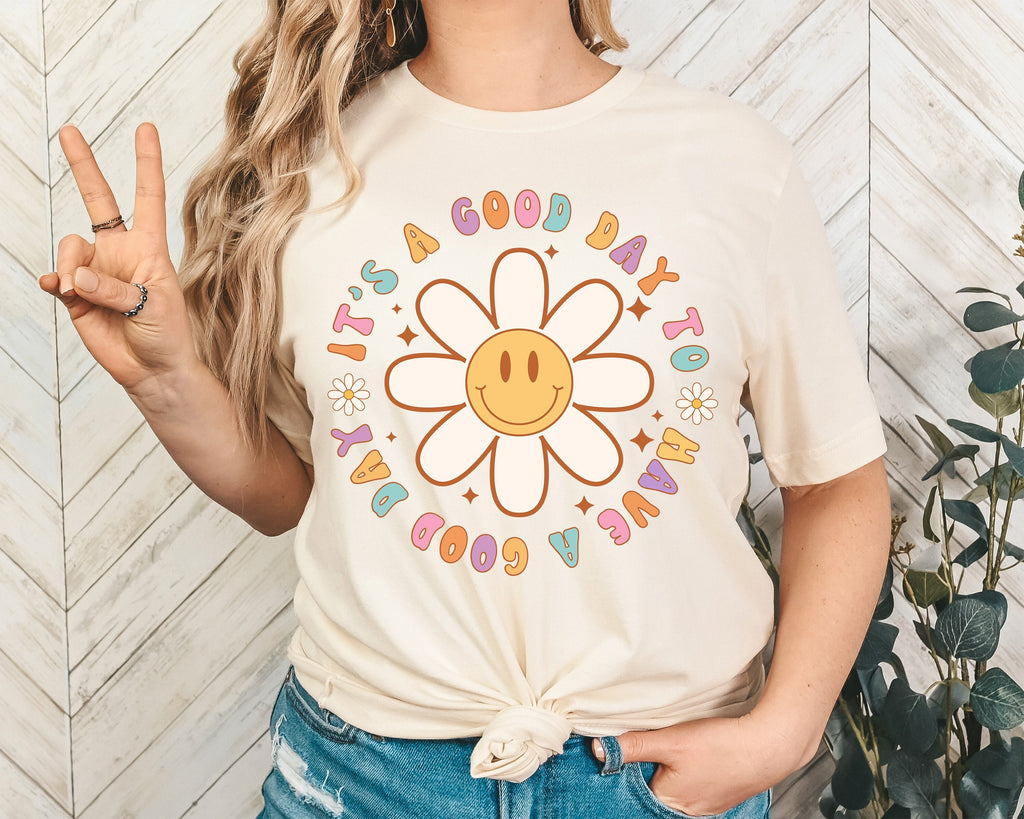 It's A Good Day T-Shirt: Teacher Outfit with Smiley Flower