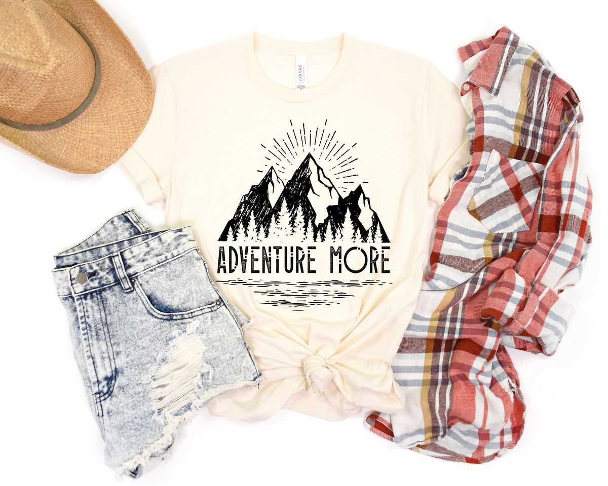 Adventure More T-Shirt: Mountain Camping Hiker Nature Tee