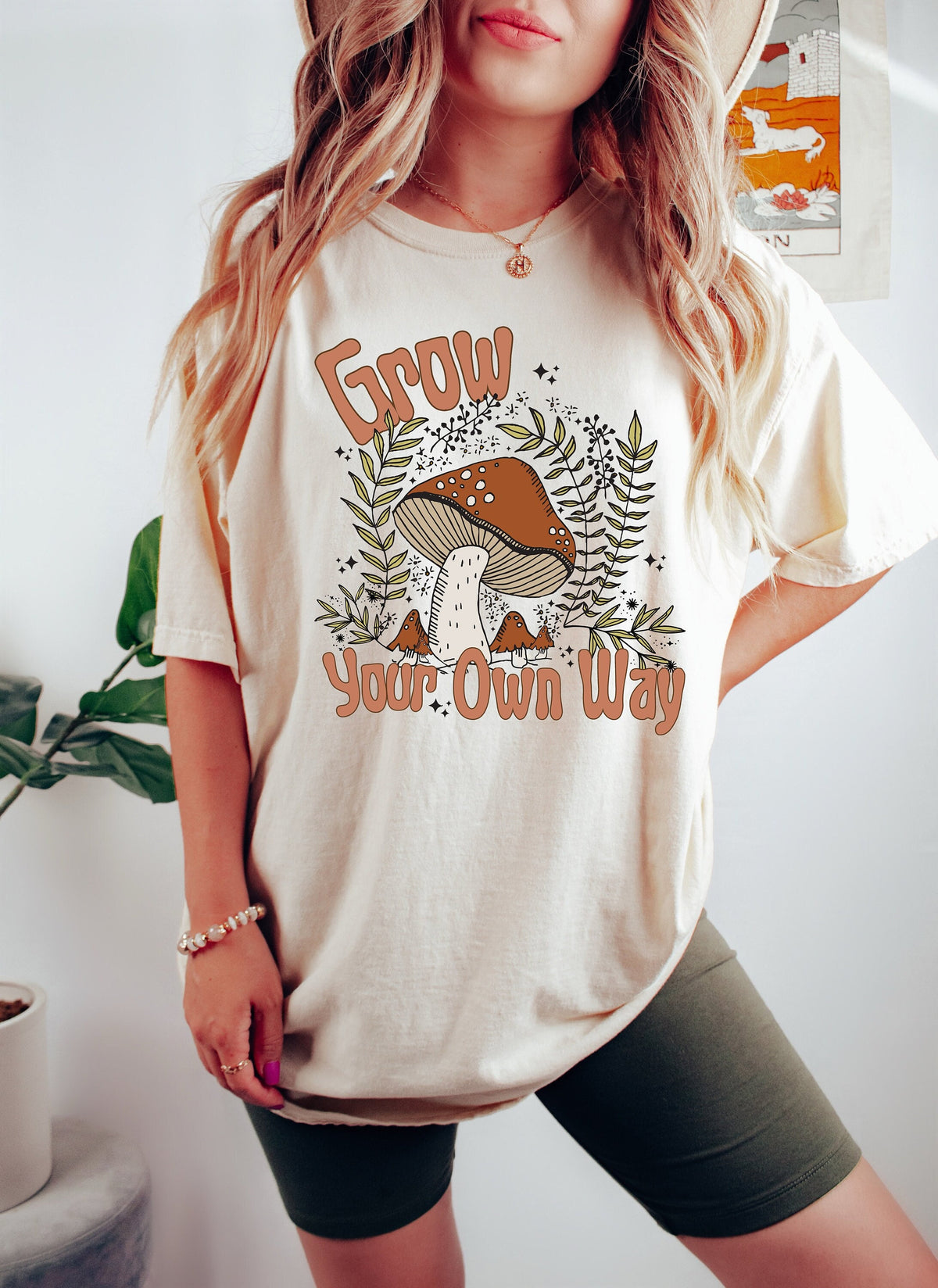 Mushroom Graphic Tee: Grow Your Own Way Vintage Style Shirt