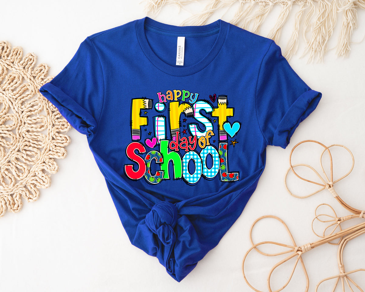 Happy First Day of School T-Shirt: Teacher Back to School Shirt