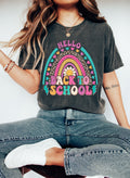 Back to School Teacher T-Shirt: Retro Rainbow Design