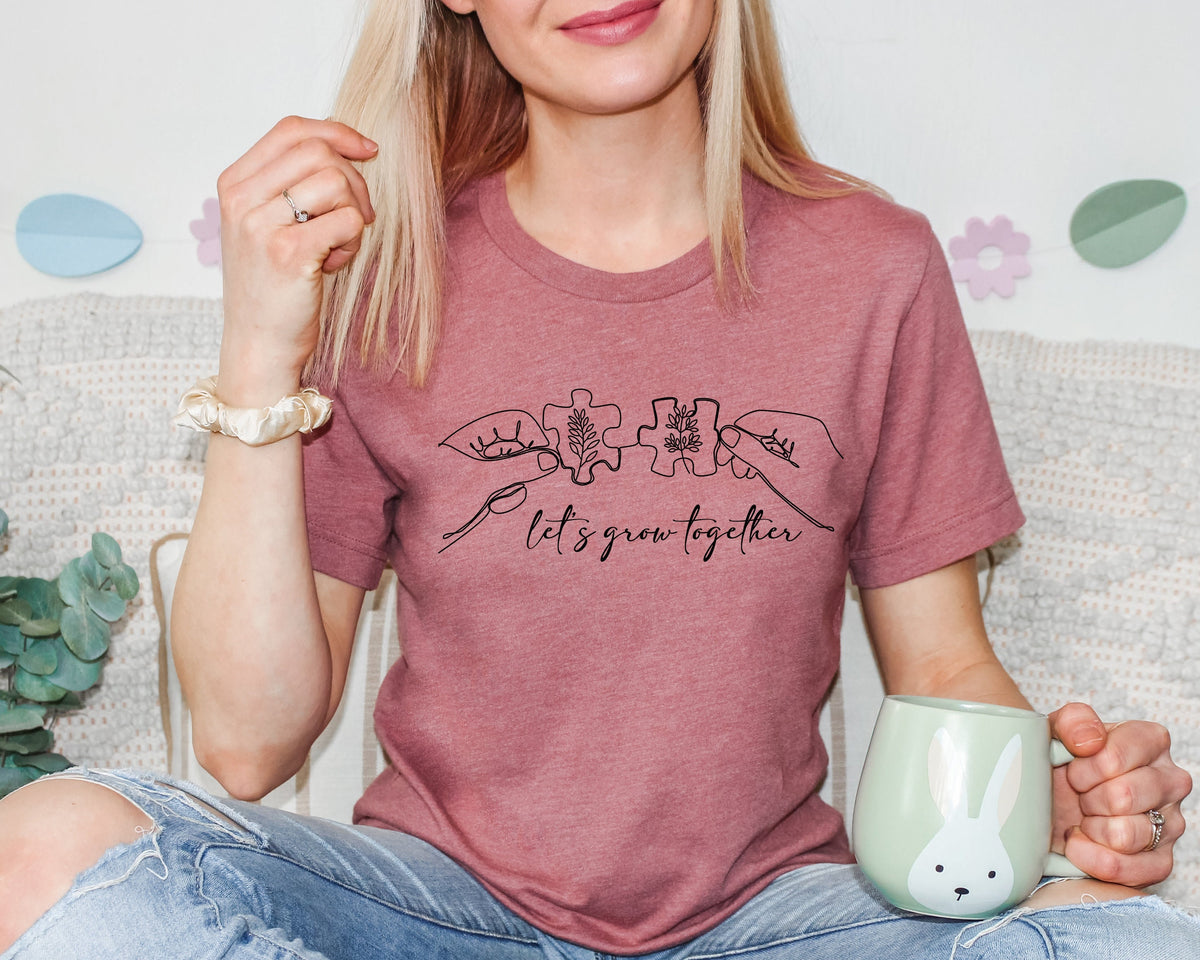 Autism Awareness Shirt: Let's Grow Together Tee
