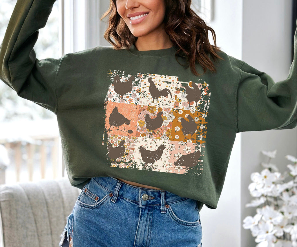 Floral Chicken Shirt: 4H Farm Egg Humor Tee