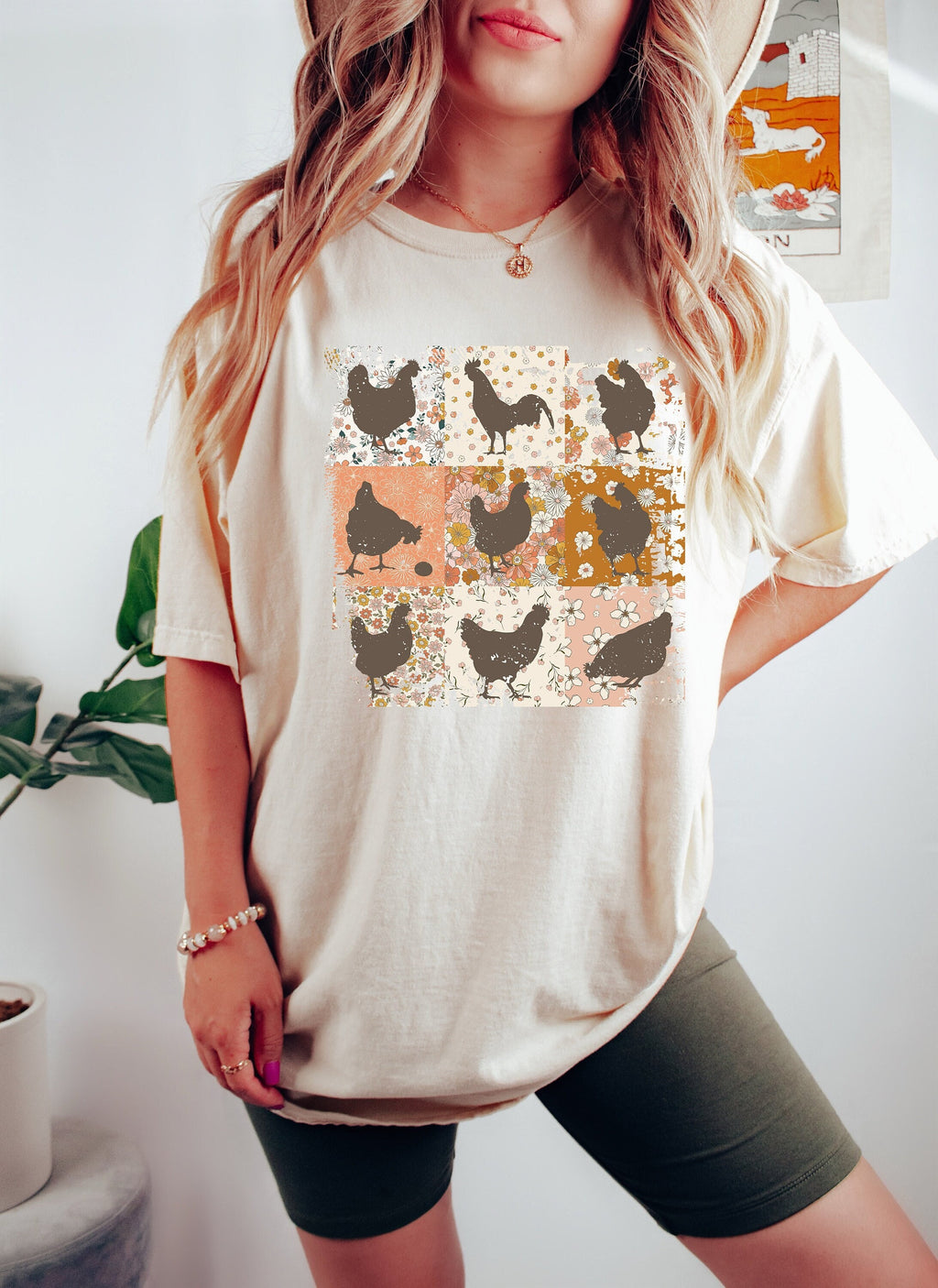 Floral Chicken Shirt: 4H Farm Egg Humor Tee