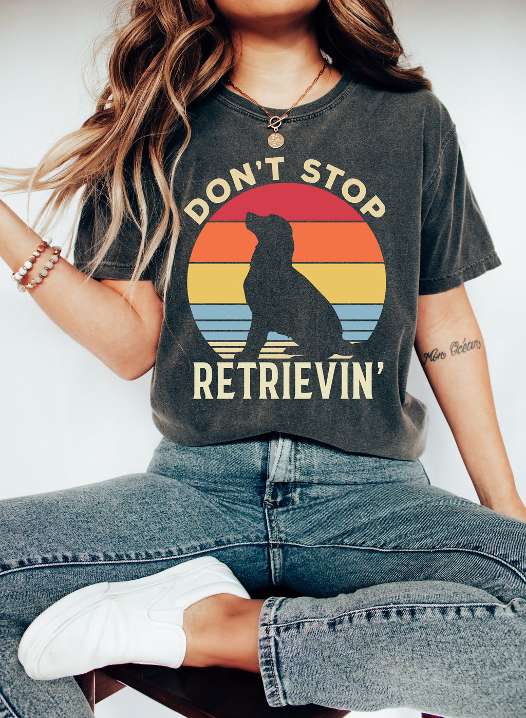 Don't Stop Retrievin' Shirt: Golden Retriever Mom Tee