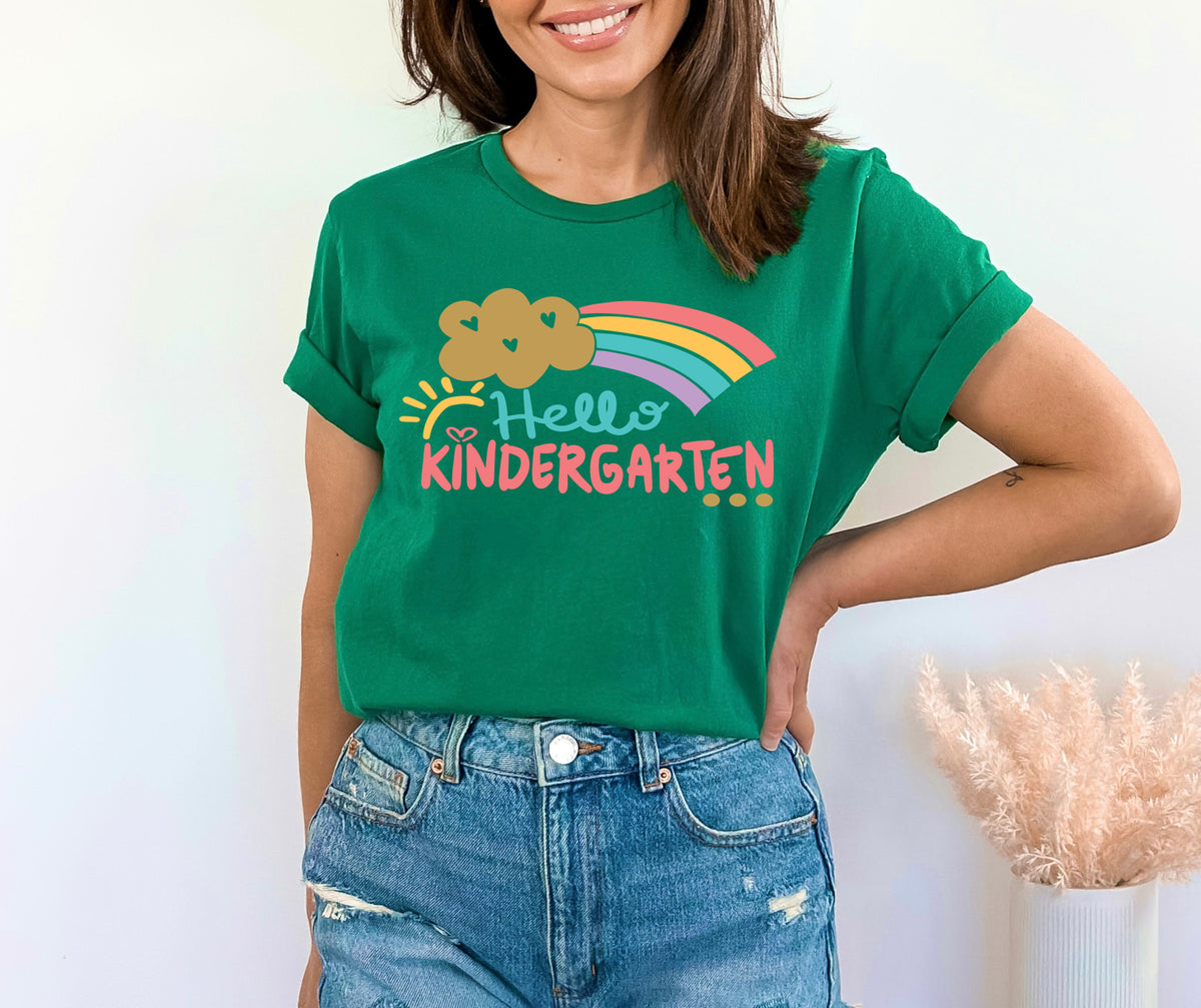 Hello Kindergarten Rainbow Shirt - Back To School Tee